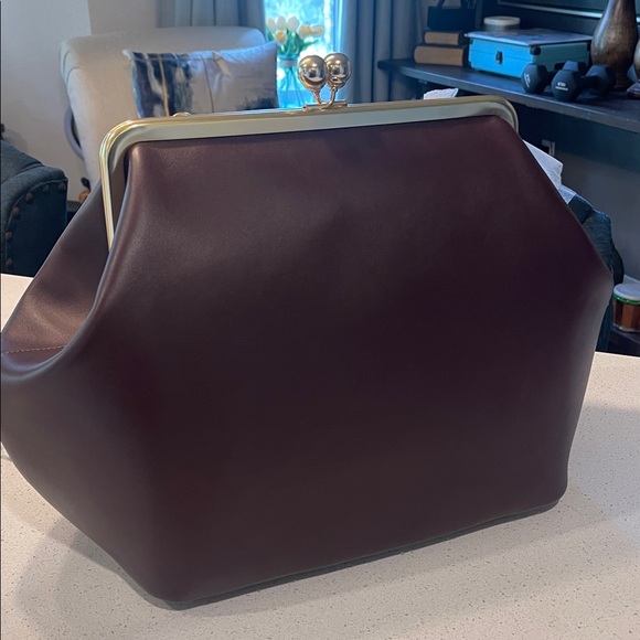 COACH Large Kisslock Frame Shoulder Clutch Bag (Black Currant) - NWT💜 - Picture 10 of 17